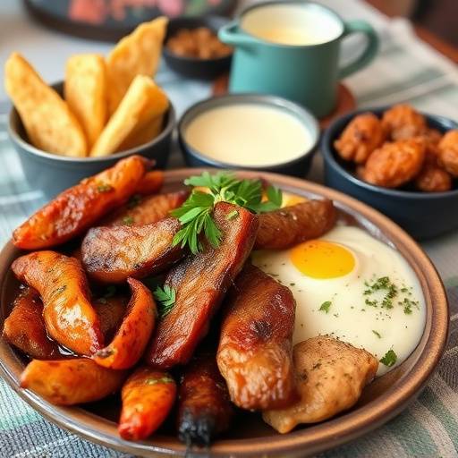 A variety of traditional South African dishes, such as biltong, potjiekos, and melktert.