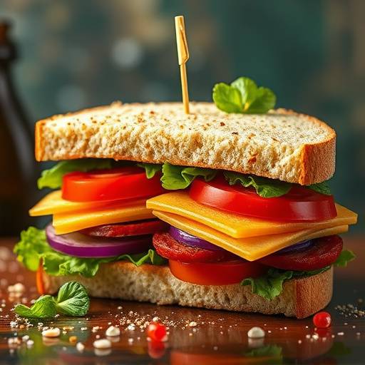 A vibrant Gatsby sandwich, cut into portions, showcasing its various fillings.