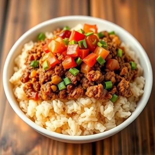 Bobotie Bowls: A deconstructed Bobotie bowl with rice, mince and toppings for a quick meal